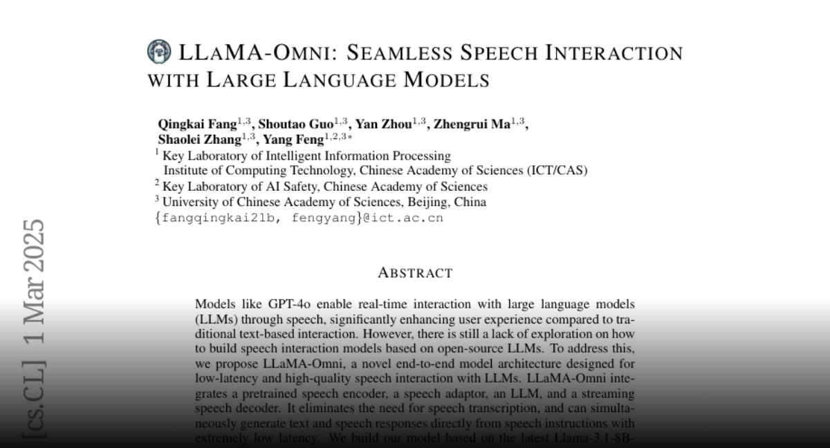 LLaMA-Omni: Elevating Real-Time Voice Interactions with AI