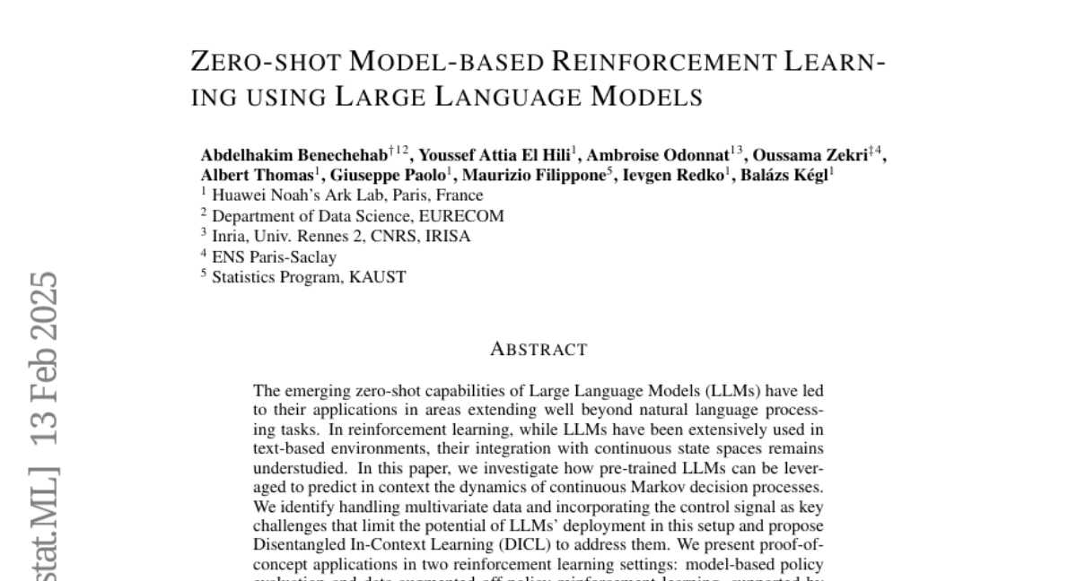 Zero-shot Model-based Reinforcement Learning using Large Language Models