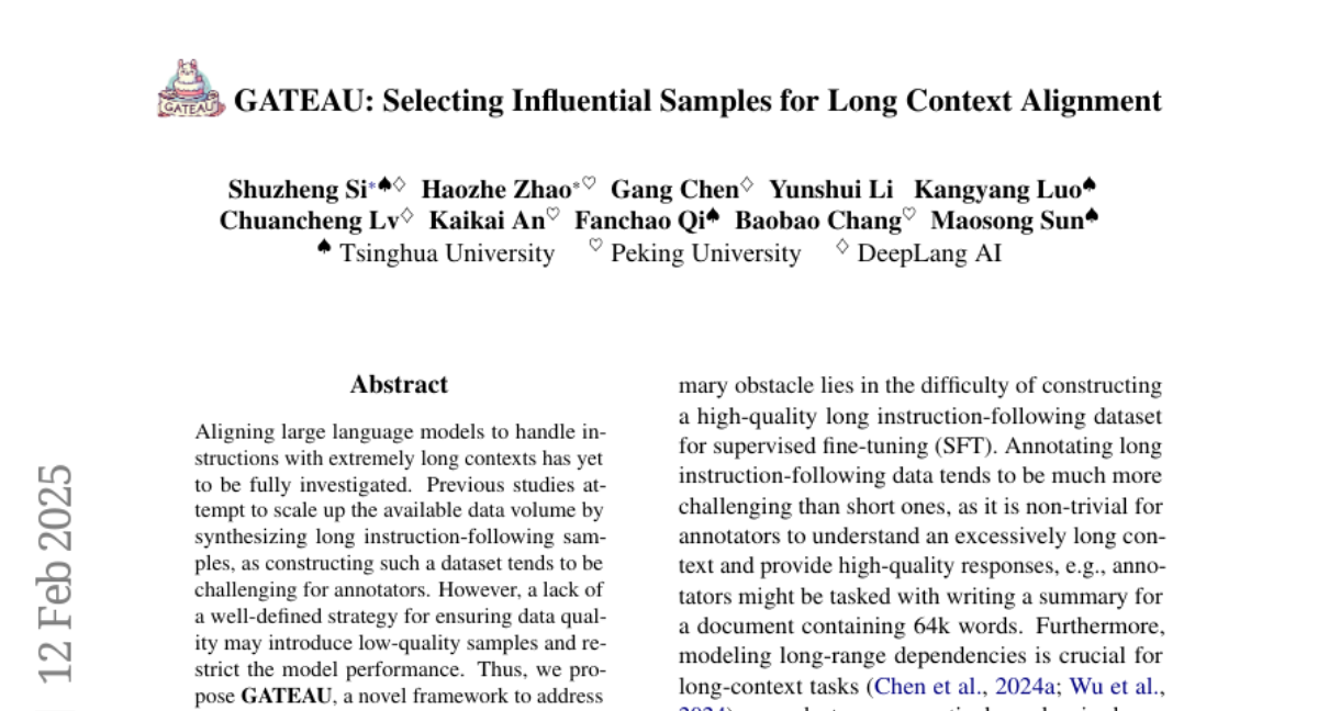 Selecting Influential Samples for Long Context Alignment via Homologous Models' Guidance and Contextual Awareness Measurement