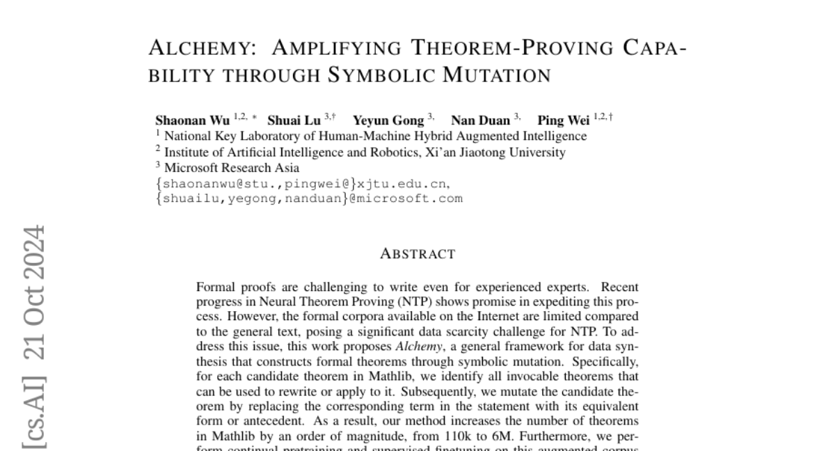 Alchemy: Amplifying Theorem-Proving Capability through Symbolic Mutation