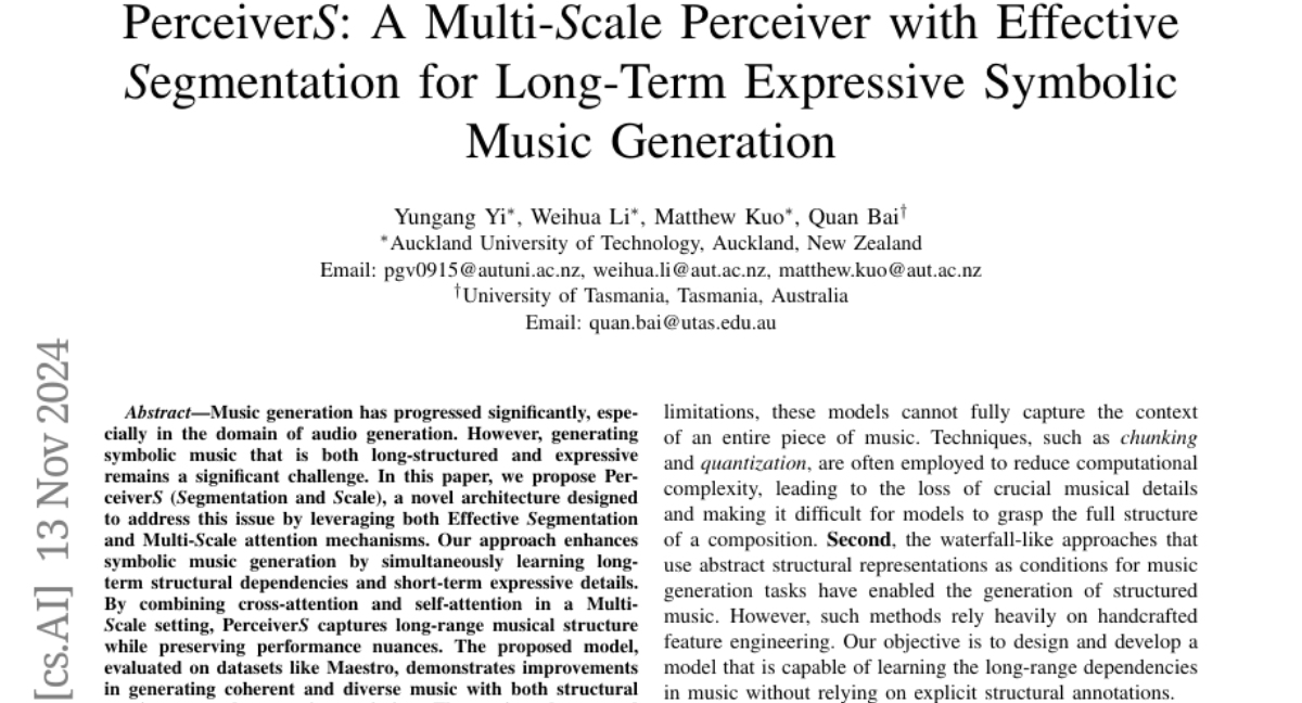 PerceiverS: A Multi-Scale Perceiver with Effective Segmentation for Long-Term Expressive Symbolic Music Generation