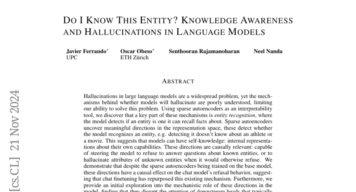 Do I Know This Entity? Knowledge Awareness and Hallucinations in Language Models