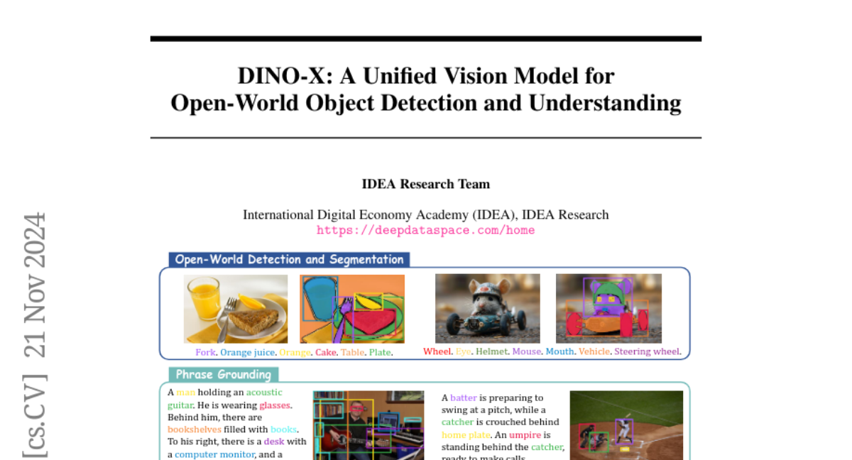 DINO-X: A Unified Vision Model for Open-World Object Detection and Understanding