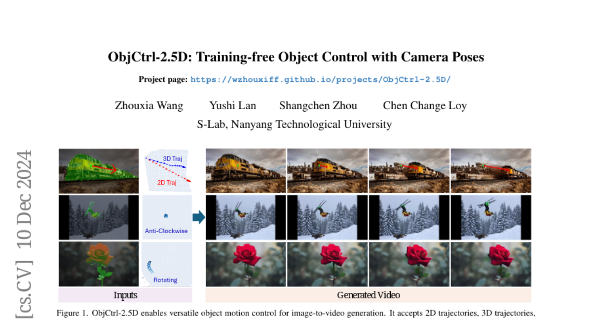 ObjCtrl-2.5D: Training-free Object Control with Camera Poses