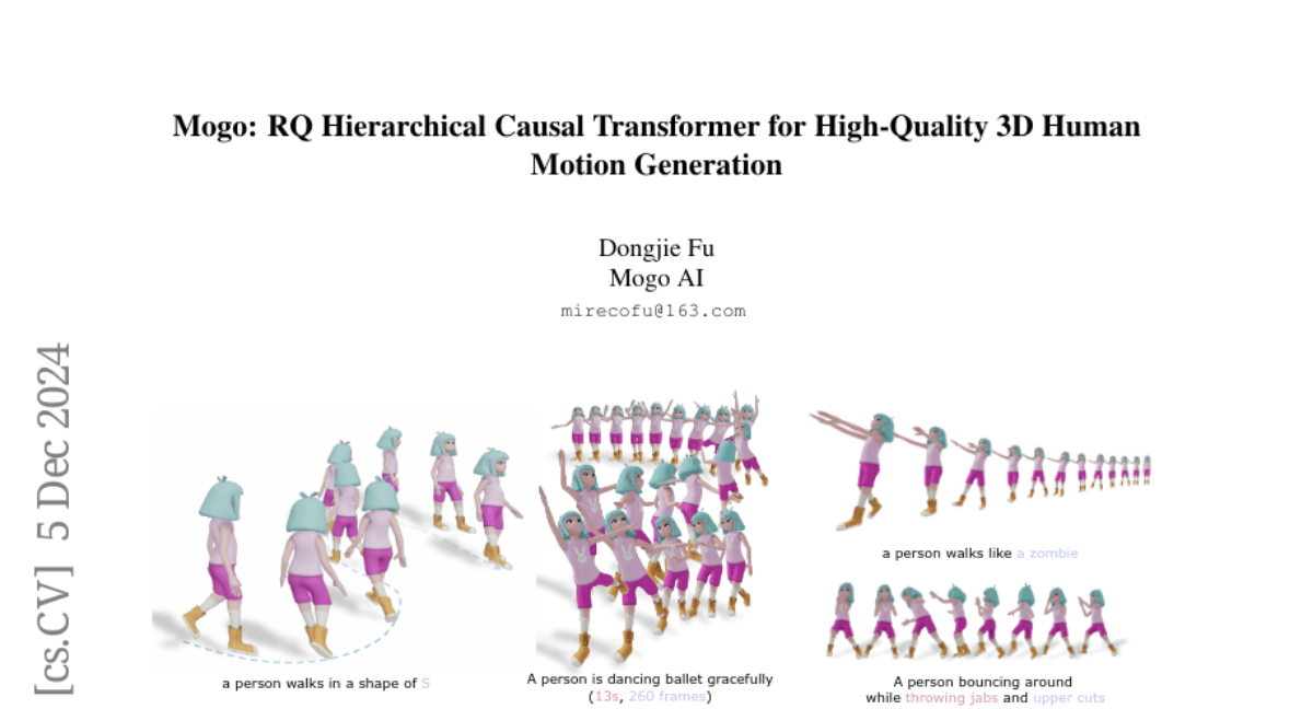 Mogo: RQ Hierarchical Causal Transformer for High-Quality 3D Human Motion Generation