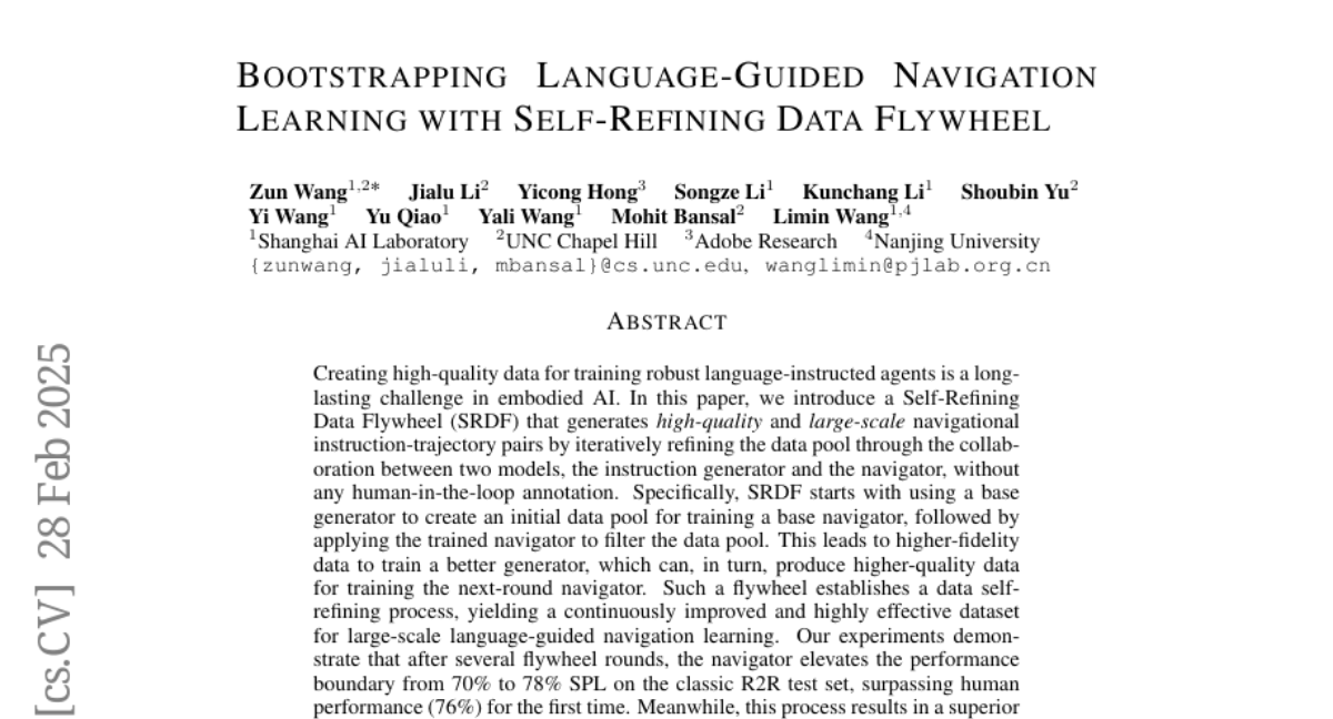 Bootstrapping Language-Guided Navigation Learning with Self-Refining Data Flywheel