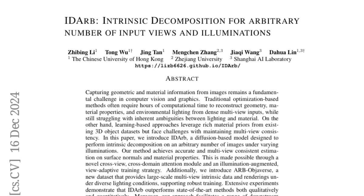 IDArb: Intrinsic Decomposition for Arbitrary Number of Input Views and Illuminations