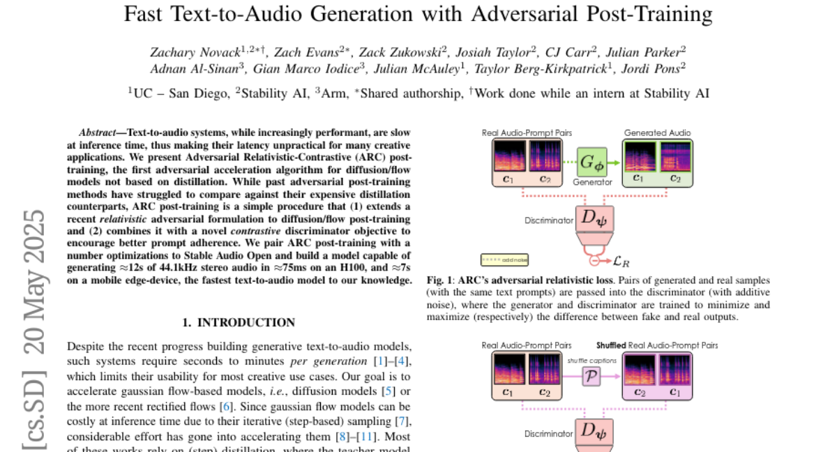 Fast Text-to-Audio Generation with Adversarial Post-Training