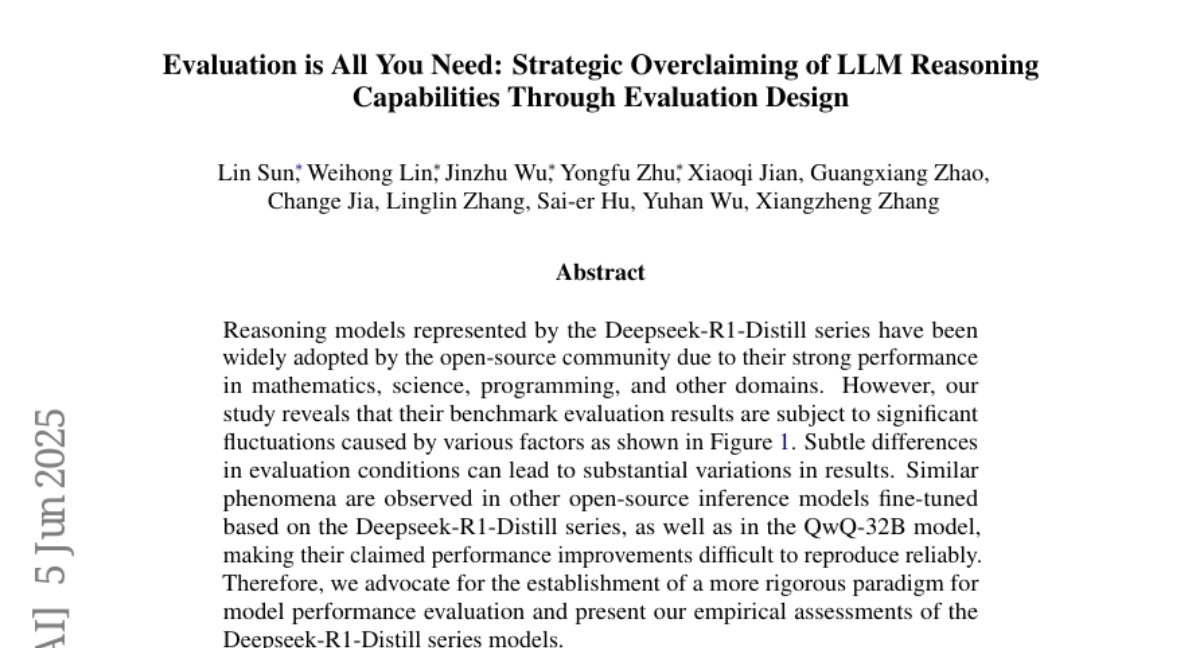 评估是你所需要的一切：通过评估设计策略性地夸大 LLM 推理能力