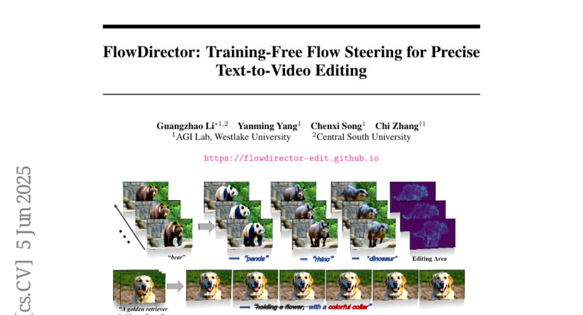FlowDirector：免训练流向引导实现精准文本到视频编辑