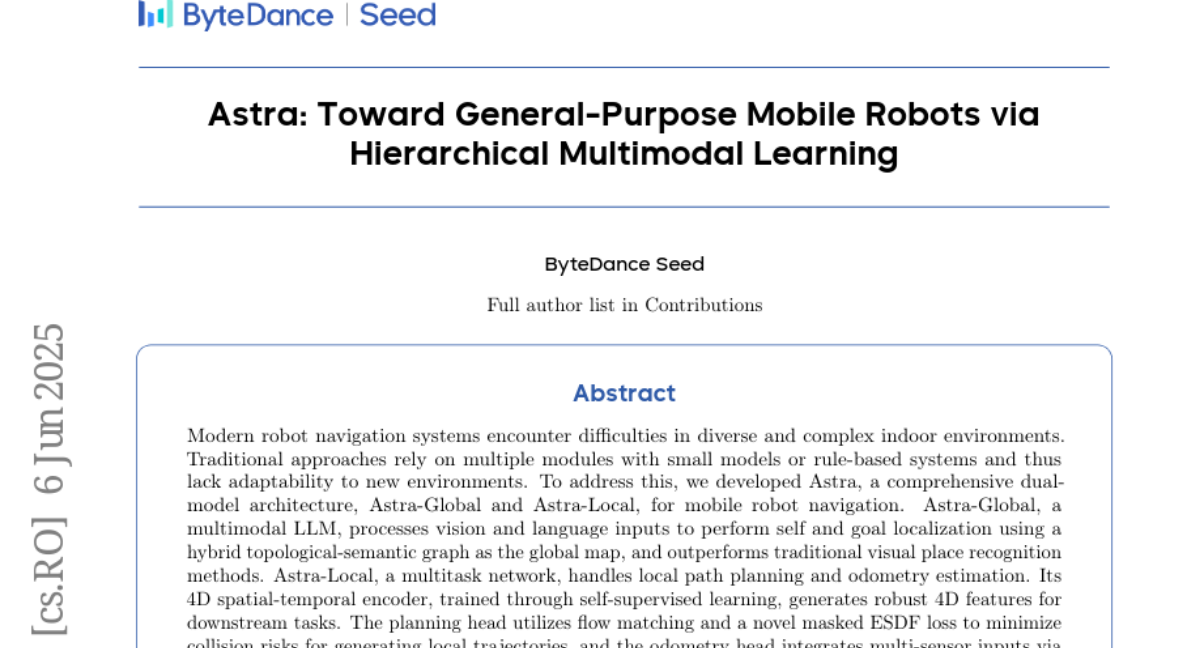 Astra: Toward General-Purpose Mobile Robots via Hierarchical Multimodal
  Learning