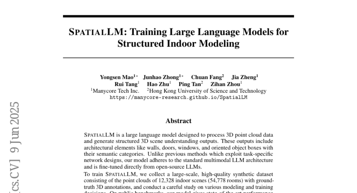 SpatialLM: Training Large Language Models for Structured Indoor Modeling