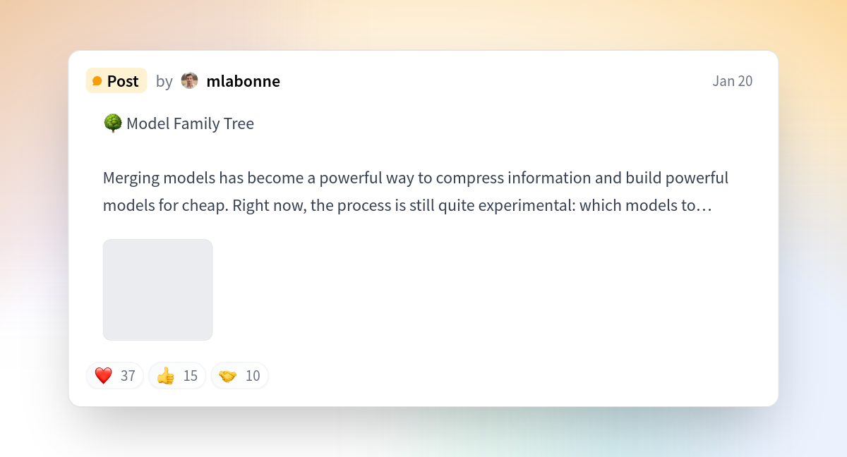 @mlabonne On Hugging Face: "🌳 Model Family Tree Merging Models Has ...