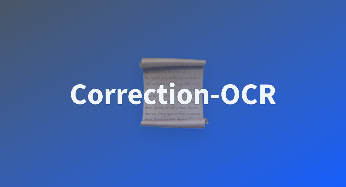 Correction-OCR - a Hugging Face Space by Pclanglais