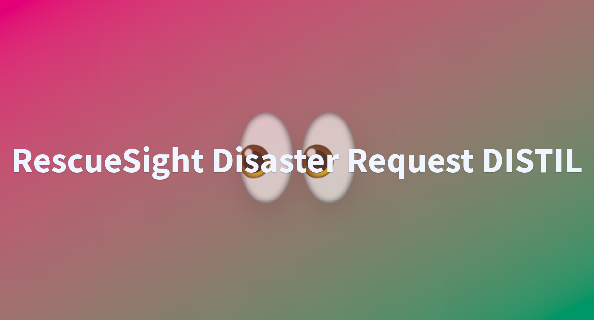 RescueSight Disaster Request DISTIL a Hugging Face Space by RescueSight