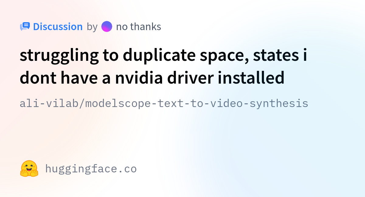Ali vilab modelscope text to video synthesis struggling to duplicate