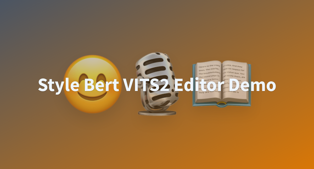 Style Bert Vits2 Editor Demo A Hugging Face Space By Flofloga