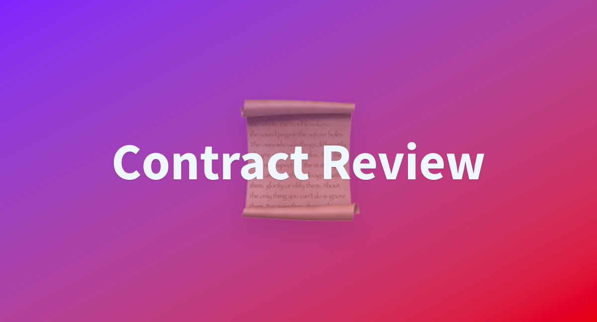 Contract Review A Hugging Face Space By Kurry