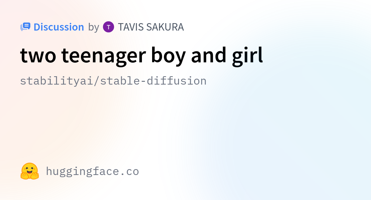 stabilityai/stable-diffusion · two teenager boy and girl