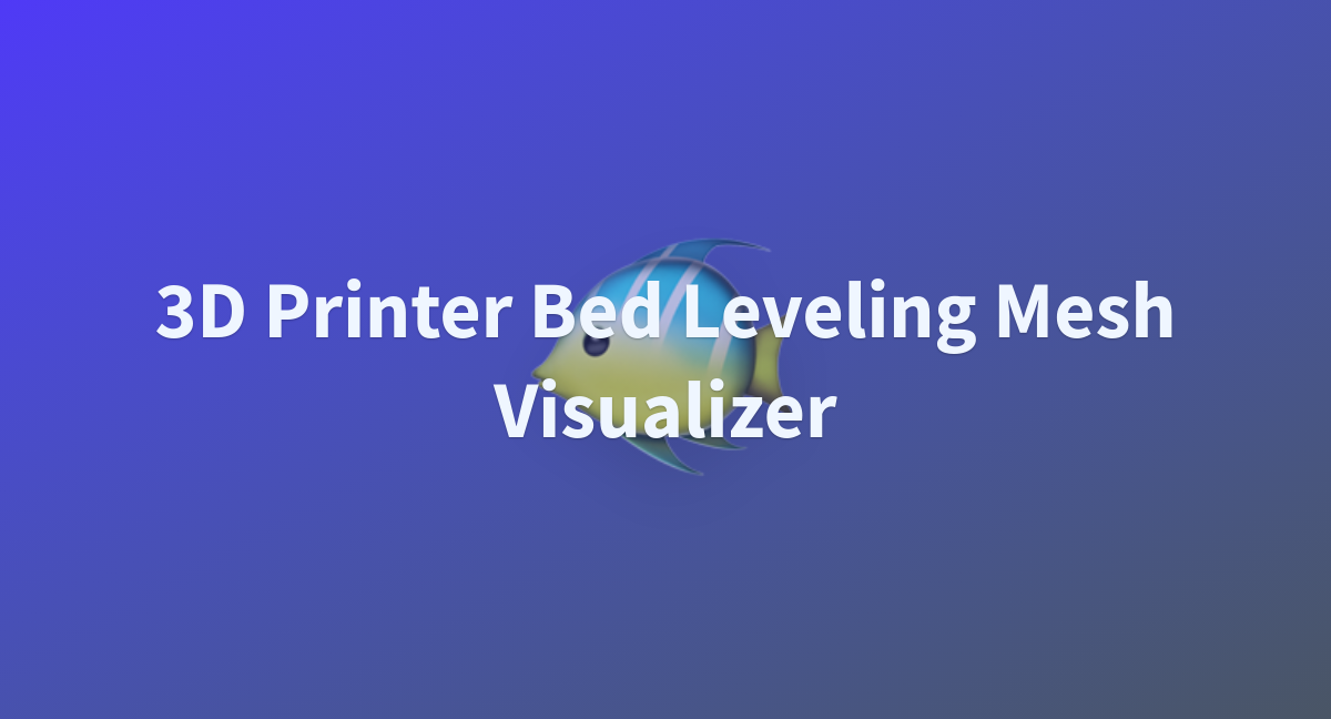 3d printer bed leveling mesh visualizer a hugging face space by zhnecssd